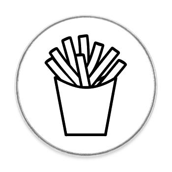 Pommes frites - Runder Kühlschrankmagnet - Weiß - Vorne