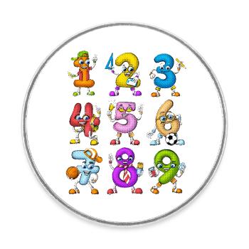 Mathematische Zahlen - Runder Kühlschrankmagnet - Weiß - Vorne