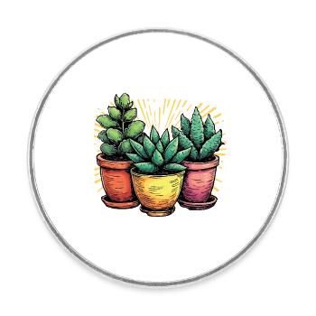 Succulent Whisperer – Amoureux des plantes - Magnet rond - blanc - Devant