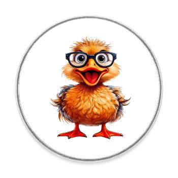 ENTE BRILLE - Runder Kühlschrankmagnet - Weiß - Vorne