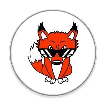 Fox Sunglasses Cool Peeps High Evil Eye Fun - Round  fridge magnet - white - Front
