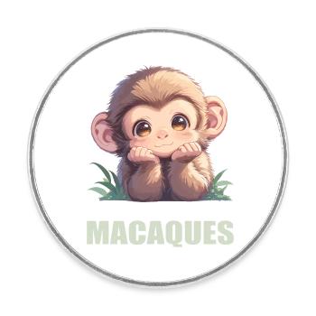 Macaque Macaque - Round  fridge magnet - white - Front