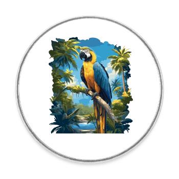 Macaw's Era - Round  fridge magnet - white - Front