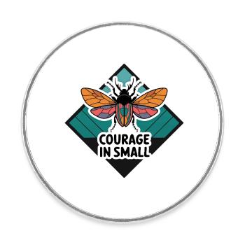BEE COURAGE IN SMALL - Round  fridge magnet - white - Front