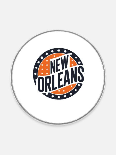 New Orleans - Runder Kühlschrankmagnet - Weiß