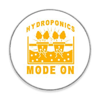 Hydroponics Mode On - Round  fridge magnet - white - Front