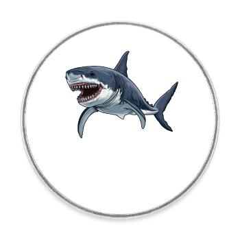 Great White Sharks Great White Shark - Round  fridge magnet - white - Front