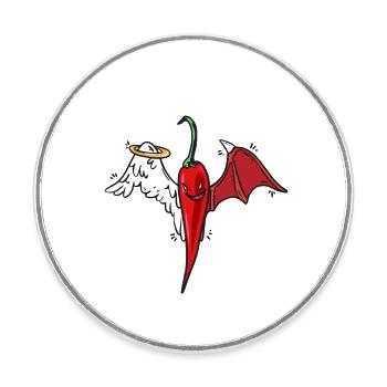 Chilly himmlisch scharf Pepperonie - Runder Kühlschrankmagnet - Weiß - Vorne