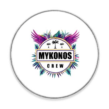 Mykonos Crew Tropical - Magnet rond - blanc - Devant