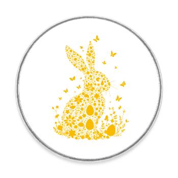 Lapin de Pâques - Magnet rond - blanc - Devant