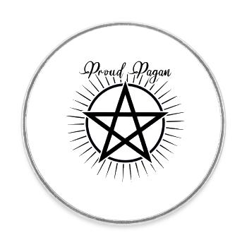 Proud Pagan Ostara Pentagram Symbol - Runder Kühlschrankmagnet - Weiß - Vorne