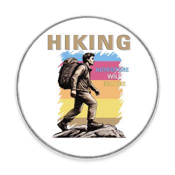 RANDONNÉE D’ALPINISME - Magnet rond - blanc - Devant