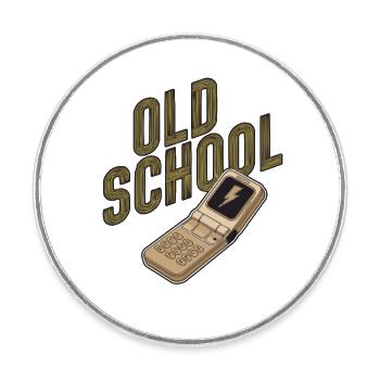Téléphone à clapet classique Téléphone portable vintage Téléphone portable - Magnet rond - blanc - Devant