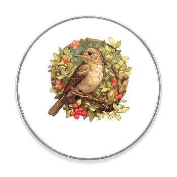 Rossignols Rossignol - Magnet rond - blanc - Devant