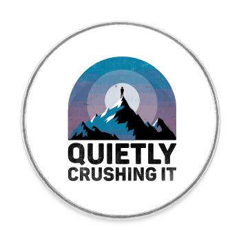 Quietly Crushing It Sayings For Introverts - Round  fridge magnet - white - Front