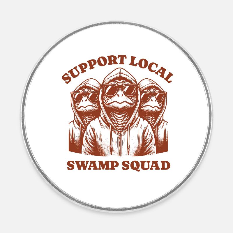 tortoise Lovers - Support Local swamp squad - Runder Kühlschrankmagnet - Weiß