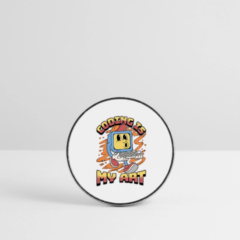 Coder Coding Is My Art Software Engineering Coders Round  fridge magnet