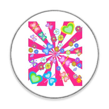 Printemps Eté Enfants Enfant Rétro Vintage Années 80 - Magnet rond - blanc - Devant