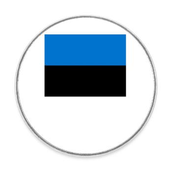 Estonia - Round  fridge magnet - white - Front