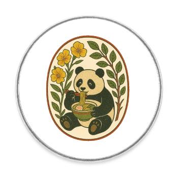 Ramen Panda - Runder Kühlschrankmagnet - Weiß - Vorne