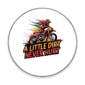 Motocross-Abenteuer beginnt Dreck gehört dazu - Runder Kühlschrankmagnet - Weiß - Vorne
