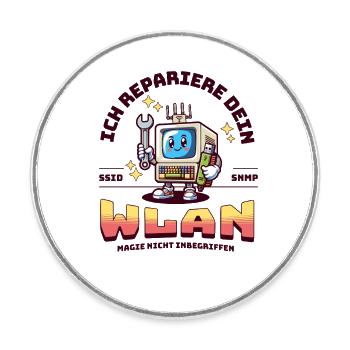 I'll fix your Wi-Fi - Round  fridge magnet - white - Front