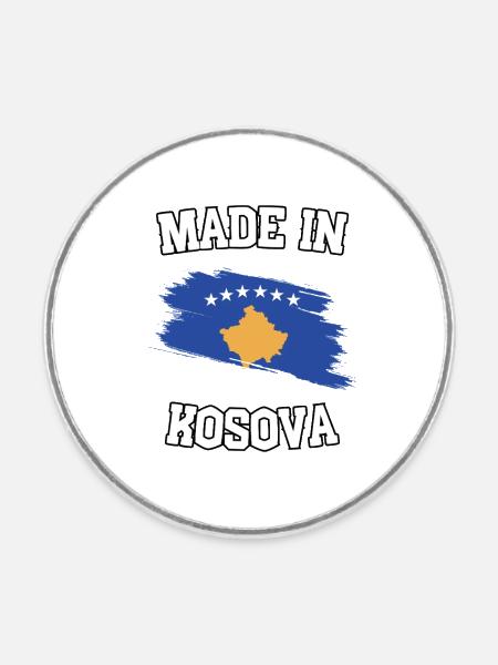 Made in Kosova - Runder Kühlschrankmagnet - Weiß