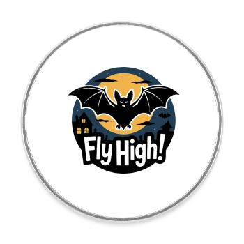 LES CHAUVES-SOURIS VOLENT HAUT - Magnet rond - blanc - Devant
