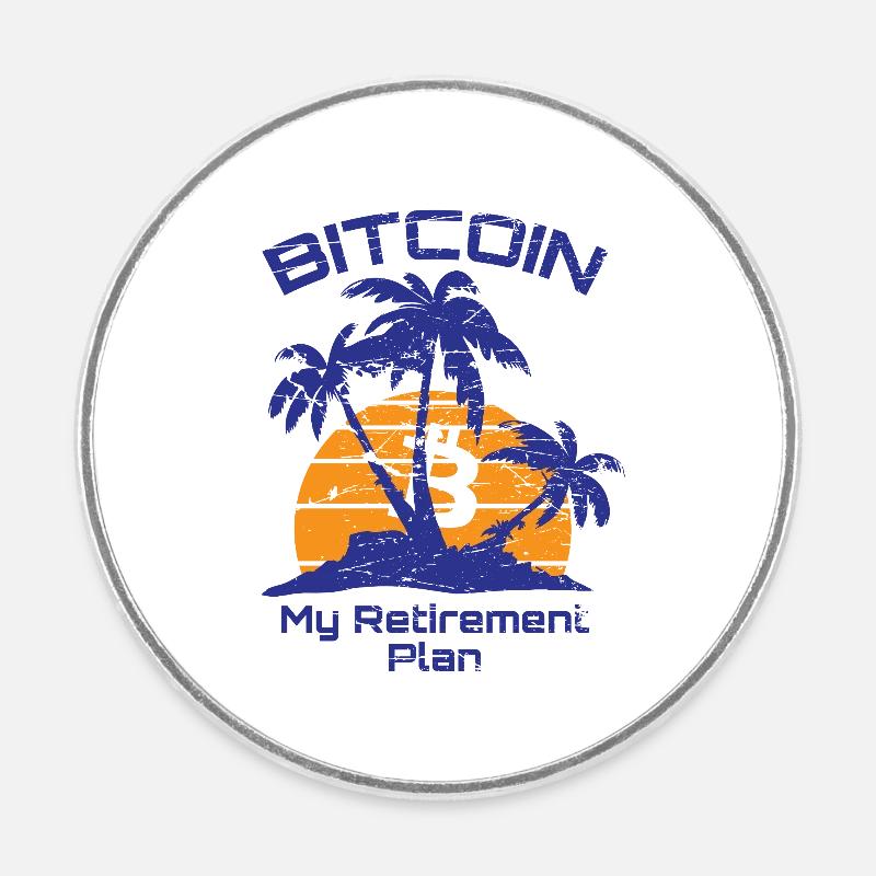 Bitcoin mon plan de retraite Crypto - Magnet rond - blanc