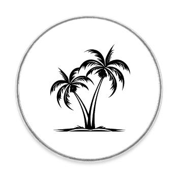 Île Palm - Magnet rond - blanc - Devant