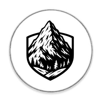 Montagne Montagne Montagnes - Magnet rond - blanc - Devant
