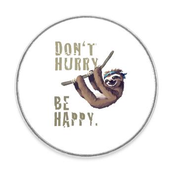 Paresseux chill sleep Slow happy humour fun nerd - Magnet rond - blanc - Devant