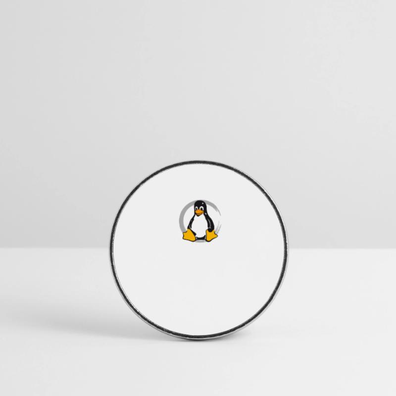 Pc computer Pinguin nerd geek Programmierer Admin Runder Kühlschrankmagnet