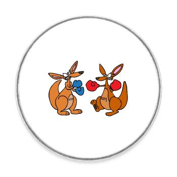 funny animals plants fruit vegetables children's motifs - Round  fridge magnet - white - Front