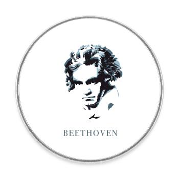 beethoven exzentriker genie musik taub komponist f - Runder Kühlschrankmagnet - Weiß - Vorne