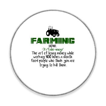 Farming Definition - Round  fridge magnet - white - Front