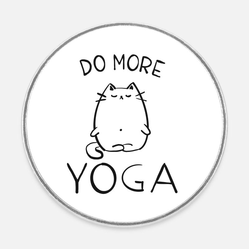 yoga - Magnet rond - blanc