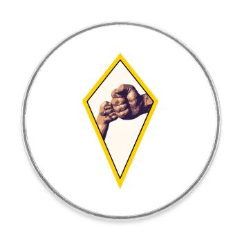 Father and son Faust - Round  fridge magnet - white - Front