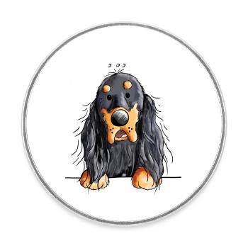 Gordon Setter - Hund - Dog - Comic - Runder Kühlschrankmagnet - Weiß - Vorne