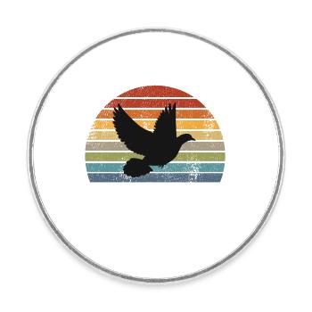 Taube Retro - Runder Kühlschrankmagnet - Weiß - Vorne