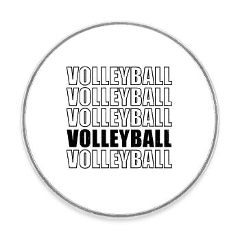 Volleyball Linien-Motiv - Runder Kühlschrankmagnet - Weiß - Vorne