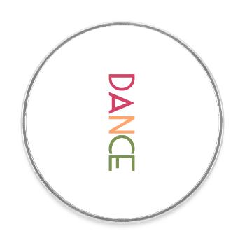 DANCE Design - Colorful Letter Art - Round  fridge magnet - white - Front