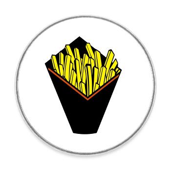 FRIED CONE - Round  fridge magnet - white - Front