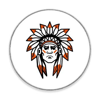Native Americans Apache Native Chief - Round  fridge magnet - white - Front