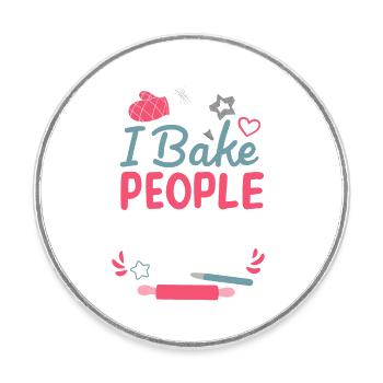 Backen Bäckerei Hobbybäcker - Runder Kühlschrankmagnet - Weiß - Vorne