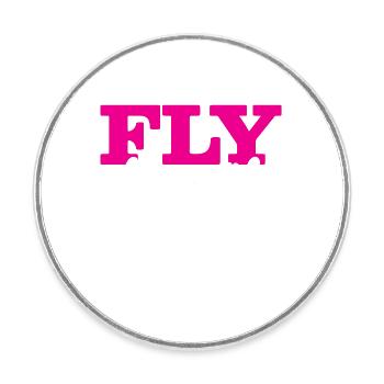 Pilotin Girl Luftfahrt Fliegen - Runder Kühlschrankmagnet - Weiß - Vorne