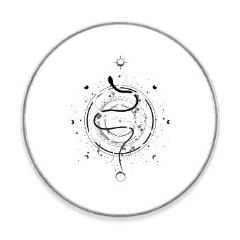Schlangen Mondphasen Occult Wicca Goth Clothes - Runder Kühlschrankmagnet - Weiß - Vorne