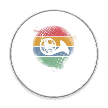 Bugle - Round  fridge magnet - white - Front