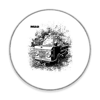Multivoiture M22 - Magnet rond - blanc - Devant