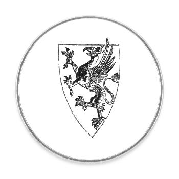 Stehender Greif von Rostock - Runder Kühlschrankmagnet - Weiß - Vorne